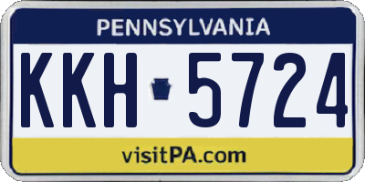 PA license plate KKH5724