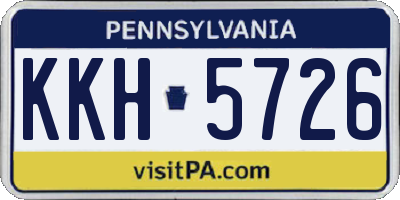 PA license plate KKH5726