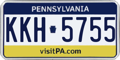 PA license plate KKH5755