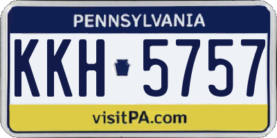 PA license plate KKH5757