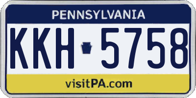PA license plate KKH5758