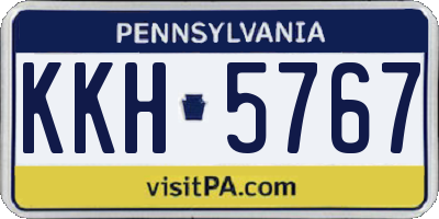 PA license plate KKH5767