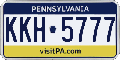 PA license plate KKH5777