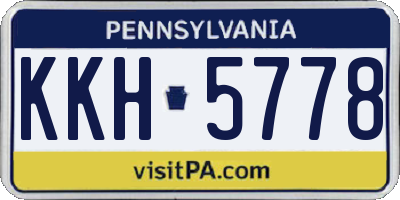 PA license plate KKH5778