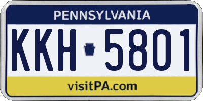 PA license plate KKH5801