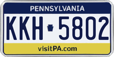 PA license plate KKH5802