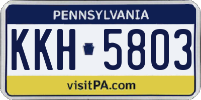 PA license plate KKH5803
