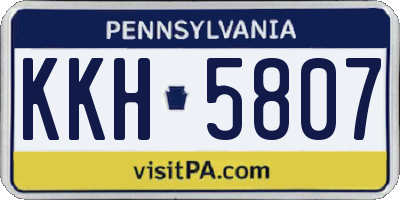 PA license plate KKH5807