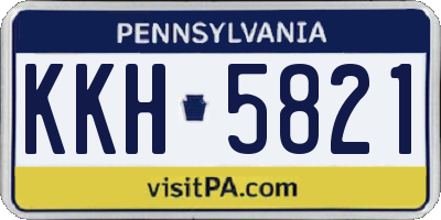 PA license plate KKH5821