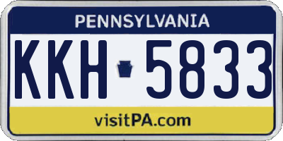 PA license plate KKH5833