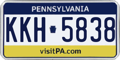 PA license plate KKH5838