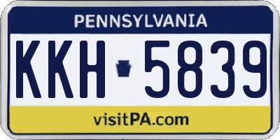 PA license plate KKH5839