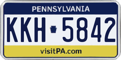 PA license plate KKH5842