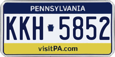 PA license plate KKH5852