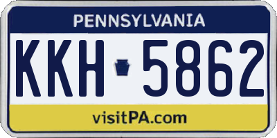 PA license plate KKH5862