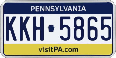 PA license plate KKH5865