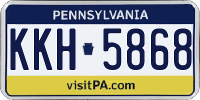 PA license plate KKH5868