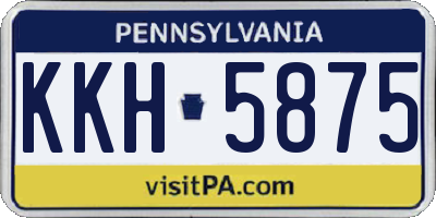 PA license plate KKH5875