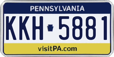 PA license plate KKH5881