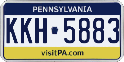 PA license plate KKH5883