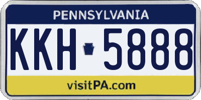 PA license plate KKH5888