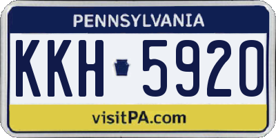 PA license plate KKH5920