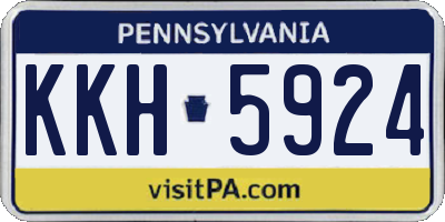 PA license plate KKH5924