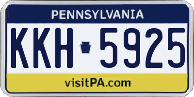 PA license plate KKH5925