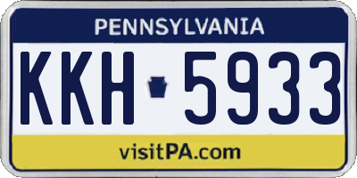 PA license plate KKH5933