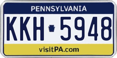PA license plate KKH5948