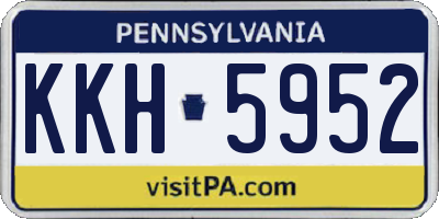 PA license plate KKH5952