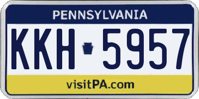PA license plate KKH5957