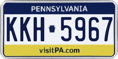 PA license plate KKH5967