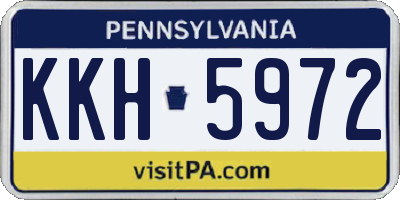 PA license plate KKH5972
