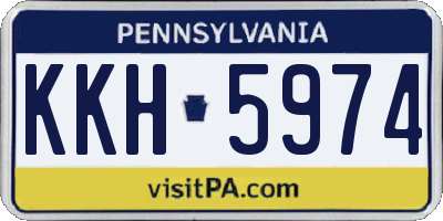 PA license plate KKH5974