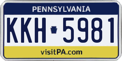 PA license plate KKH5981