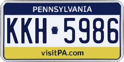 PA license plate KKH5986