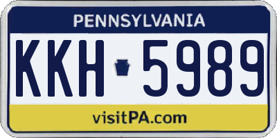 PA license plate KKH5989