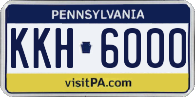 PA license plate KKH6000