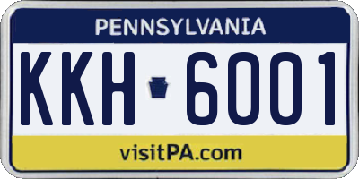 PA license plate KKH6001
