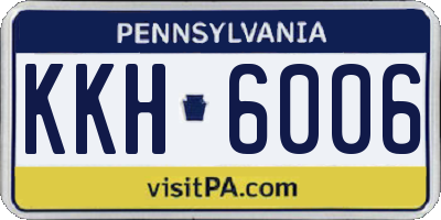 PA license plate KKH6006