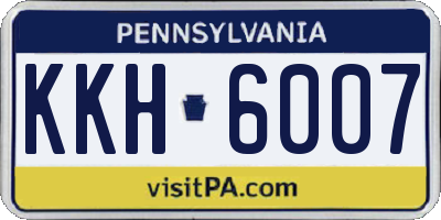 PA license plate KKH6007