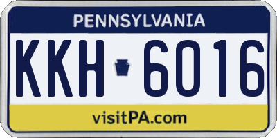 PA license plate KKH6016