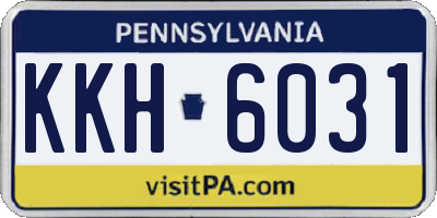 PA license plate KKH6031