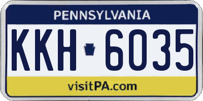 PA license plate KKH6035