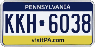 PA license plate KKH6038
