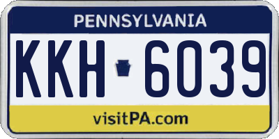 PA license plate KKH6039