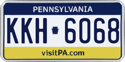 PA license plate KKH6068