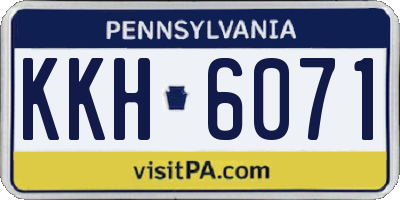 PA license plate KKH6071