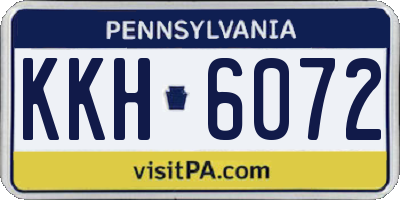 PA license plate KKH6072